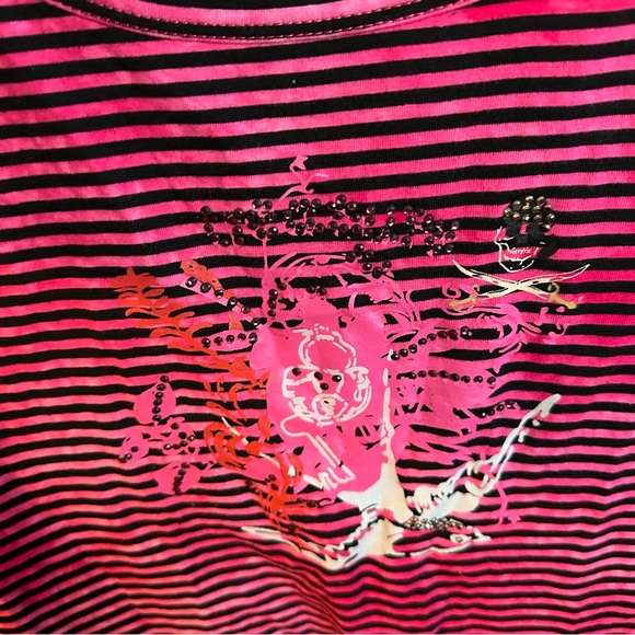 Brand New With Tags Israeli Brand Cassadi Pink Striped T-Shirt - Picture 3 of 16
